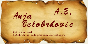 Anja Belobrković vizit kartica